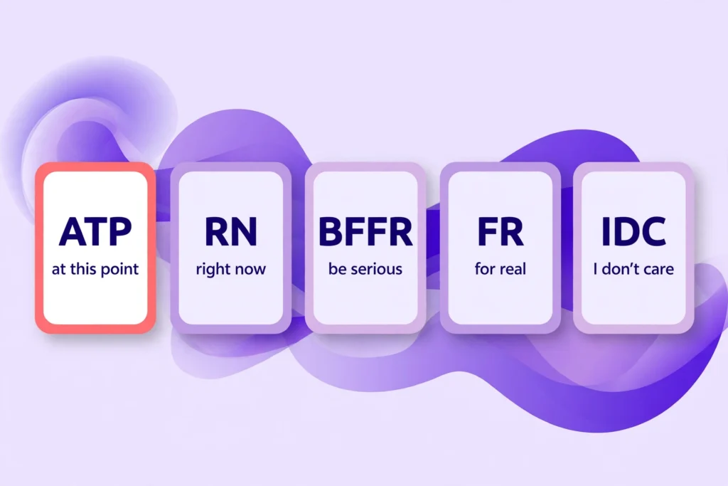 ATP compared with similar abbreviations RN, BFFR, FR and IDC.