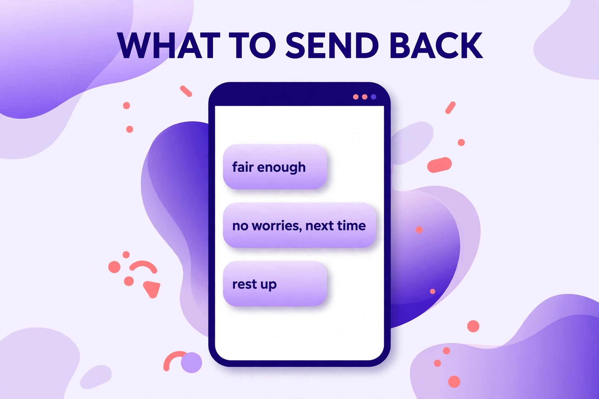 How to reply when someone sends CBF: fair enough, no worries, rest up.